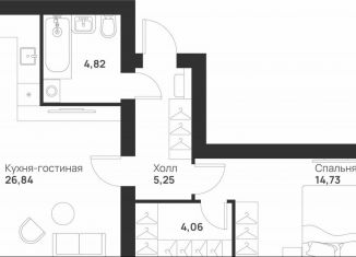 Продажа 1-ком. квартиры, 55.7 м2, Тула, улица Героя России Зиничева, 4