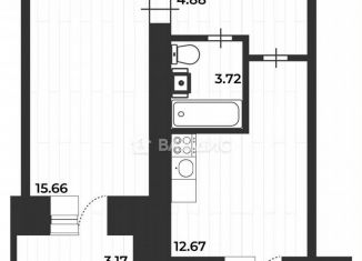 Продам однокомнатную квартиру, 40.5 м2, Благовещенск, Заводская улица, 4/9, ЖК Лазурный Берег