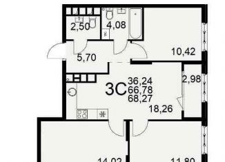 1-ком. квартира на продажу, 34.5 м2, Рязань