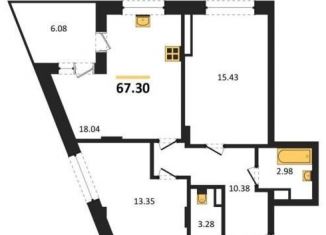 Продаю 2-комнатную квартиру, 67.3 м2, Воронеж, Электросигнальная улица, 9Ак1