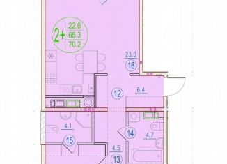 Продается 2-ком. квартира, 70.2 м2, Астрахань, улица Мусы Джалиля, 54, ЖК Центральный