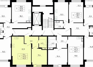 Продаю 1-комнатную квартиру, 44.5 м2, деревня Скотное, Рождественская улица, 2