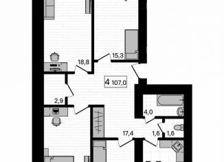 Продам 4-комнатную квартиру, 107.1 м2, село Чигири, Европейская улица, 13