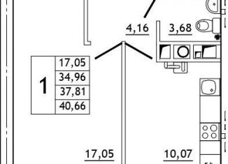 Продается 1-ком. квартира, 40.7 м2, деревня Алтуховка, Олимпийская улица, 2