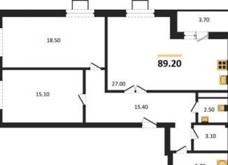 2-комнатная квартира на продажу, 89.2 м2, Воронеж, улица Пескова, 10
