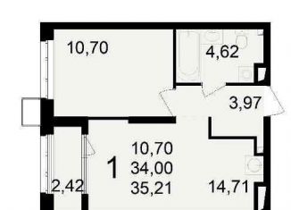 Продается однокомнатная квартира, 30.4 м2, Рязань