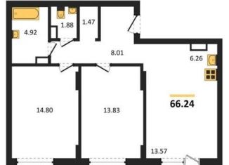 Продается двухкомнатная квартира, 66.2 м2, Воронеж