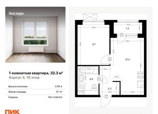 Однокомнатная квартира на продажу, 32.3 м2, Благовещенск, ЖК Зея Парк, 1