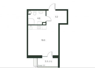 Продам квартиру студию, 29.9 м2, деревня Лобаново