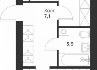 Продам 1-комнатную квартиру, 52.2 м2, Тула, улица Героев России, 6