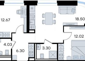 Продаю 2-ком. квартиру, 56.8 м2, Татарстан