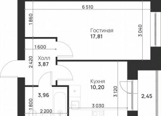 1-комнатная квартира на продажу, 38.3 м2, Тула, улица Героя России Зиничева, 8