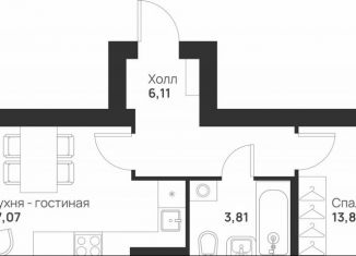 Продажа 1-комнатной квартиры, 43.5 м2, Тула, улица Героя России Зиничева, 8