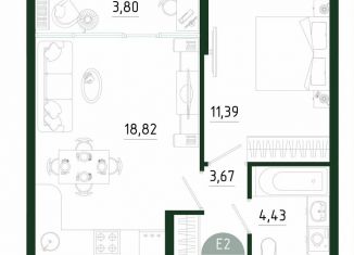 Продается однокомнатная квартира, 42.1 м2, Тула, улица Генерала Маргелова, 9В