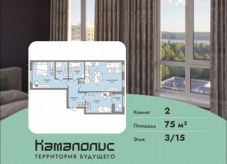 Продаю 2-ком. квартиру, 75 м2, Пермь