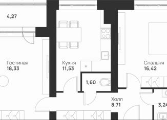 Продается 2-комнатная квартира, 64.1 м2, Тула, улица Героев России, 8