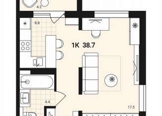 Продам 1-ком. квартиру, 38.7 м2, Обь, Геодезическая улица, 29