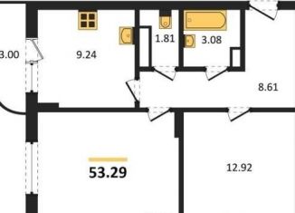 2-комнатная квартира на продажу, 53.3 м2, Воронеж