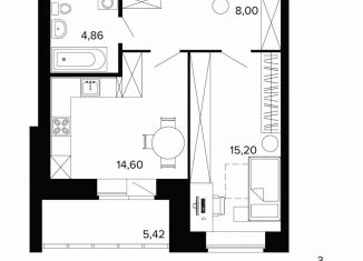 Продается однокомнатная квартира, 48 м2, Берёзовский, улица Победы, 5, ЖК Уют-Сити