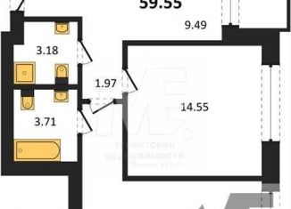 Продаю двухкомнатную квартиру, 59.6 м2, Калининград