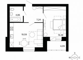 Продажа однокомнатной квартиры, 52.1 м2, Берёзовский, улица Победы, 5, ЖК Уют-Сити