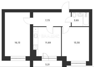 Двухкомнатная квартира на продажу, 52.5 м2, Тула, улица Героев России, 2
