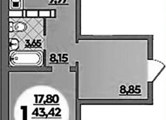 Продается 1-ком. квартира, 46.8 м2, Ростов-на-Дону, ЖК Платовский, улица Тимофеева, 20