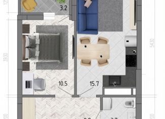 Продам 1-комнатную квартиру, 40.3 м2, Воронеж, улица Фёдора Тютчева, 93/4, ЖК Микрорайон Боровое