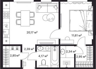 Продам однокомнатную квартиру, 46.1 м2, Киржач, улица Свердлова, 10А
