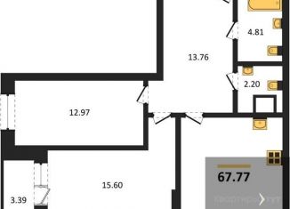 Продаю двухкомнатную квартиру, 67.8 м2, Воронеж, улица Кривошеина, 13/14