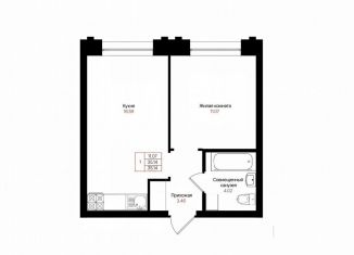 Продам 1-ком. квартиру, 35.1 м2, Казань