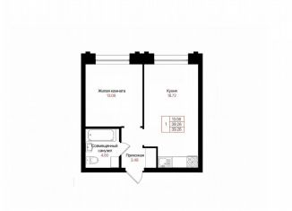 Продаю 1-комнатную квартиру, 39.3 м2, Казань