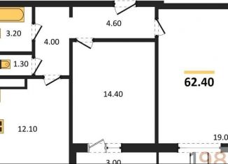 2-комнатная квартира на продажу, 62.4 м2, Воронеж, улица Загоровского, 5/1