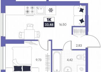 1-ком. квартира на продажу, 33.5 м2, Тюмень, ЖК Озёрный Парк