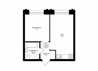 Продается 1-ком. квартира, 35.1 м2, Казань