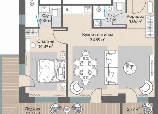 Продаю 2-ком. квартиру, 73.6 м2, поселок городского типа Шерегеш, Советская улица