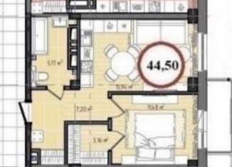Двухкомнатная квартира на продажу, 44.5 м2, Челябинск, Центральный район