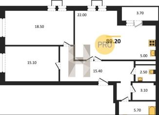 Продажа двухкомнатной квартиры, 89.2 м2, Воронеж, улица Загоровского, 9/1