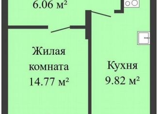 Однокомнатная квартира на продажу, 36 м2, Ростов-на-Дону, ЖК Гринсайд, улица Нансена, 109/6
