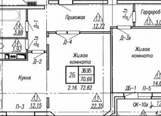 Двухкомнатная квартира на продажу, 72.8 м2, Курчатов