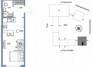 Продам квартиру студию, 29.9 м2, Тюмень, улица 50 лет Октября, 61к1