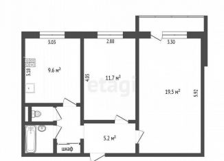 Продается двухкомнатная квартира, 53.3 м2, Вологодская область, улица Наседкина, 9