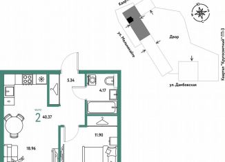 Продам двухкомнатную квартиру, 40.4 м2, Тюмень, Хабаровская улица