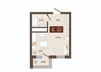 Продаю квартиру студию, 29.2 м2, Новокузнецк, Макеевская улица, 14