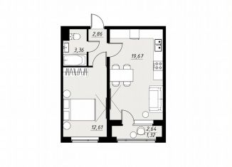 Продается 1-ком. квартира, 39.8 м2, Тамбов