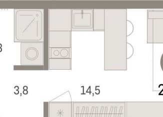 Продаю квартиру студию, 21.6 м2, Тюмень