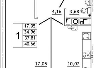Продается 1-ком. квартира, 40.7 м2, деревня Алтуховка, Олимпийская улица, 2