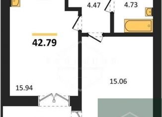 Продам 1-ком. квартиру, 42.8 м2, Калининград