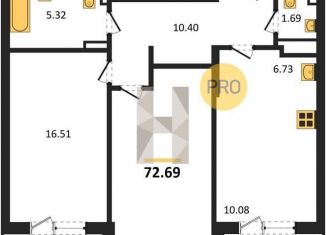 Продаю 2-комнатную квартиру, 72.7 м2, Воронеж, Московский проспект, 138