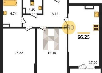 Продается 2-комнатная квартира, 66.2 м2, Воронеж